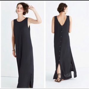 Madewell lakeshore button-back black dress